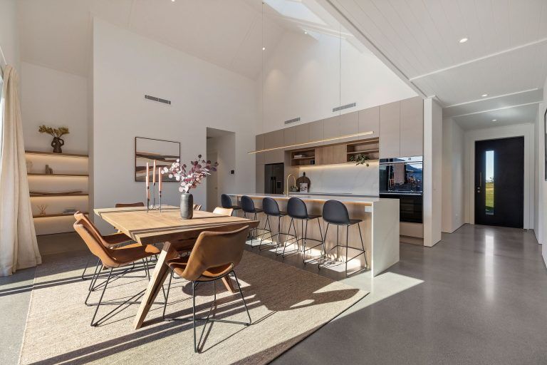 dining kitchen jack's point show home fowler homes queentown 17