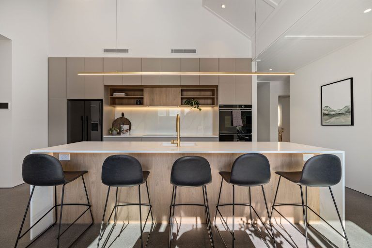 kitchen island bench jack's point show home fowler homes queentown 58